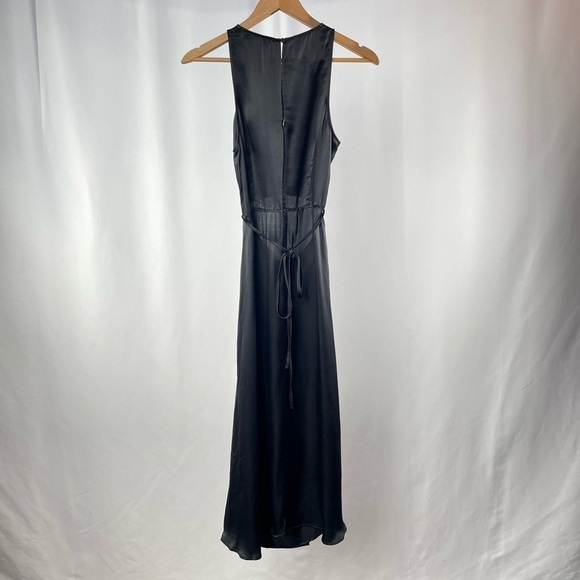Zara Satin Cut Out Sleeveless Midi Dress in Black Size‎ Small - Picture 8 of 9